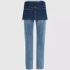 Lager på lager-jeans med hög midja och rak passform Lager på lager-jeans med hög midja och rak passform