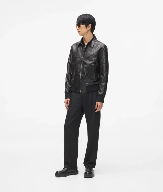 Läderblousonjacka