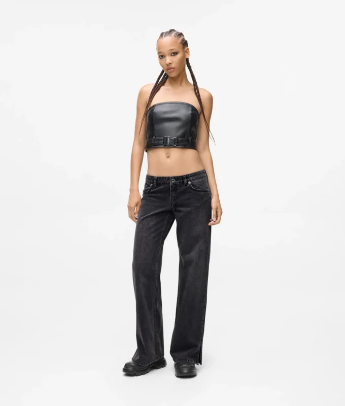 Lågmidjade jeans med vida ben Lågmidjade jeans med vida ben