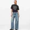 Lågmidjade jeans med vida ben