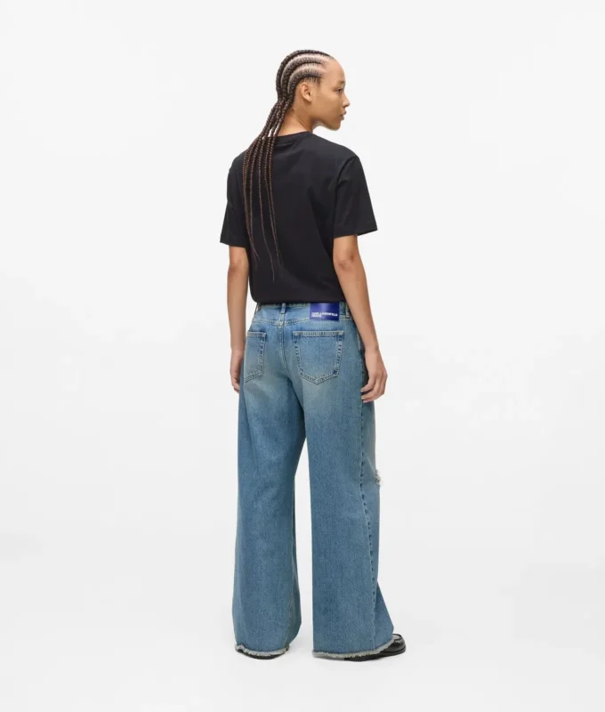 Lågmidjade jeans med vida ben