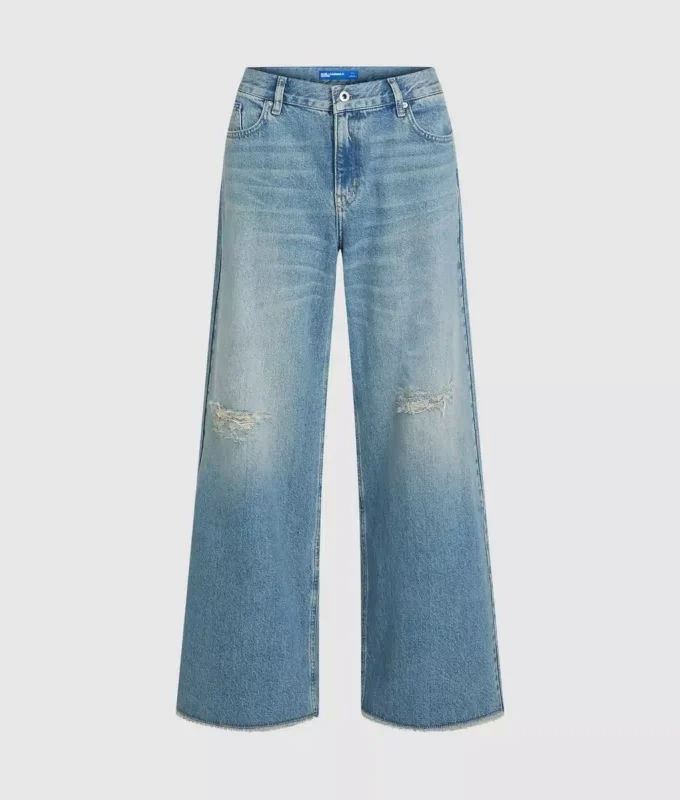 Lågmidjade jeans med vida ben