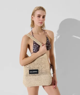LOGO CROCHET BEACH BAG