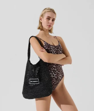 LOGO CROCHET BEACH BAG