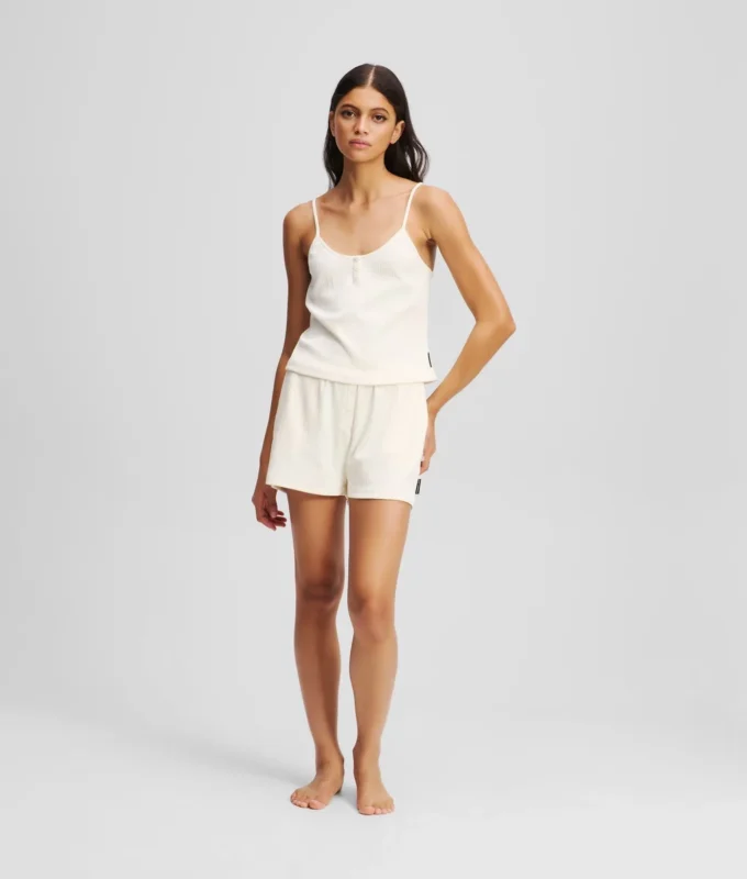 LOGO RIBBED SHORT PAJAMA SET
