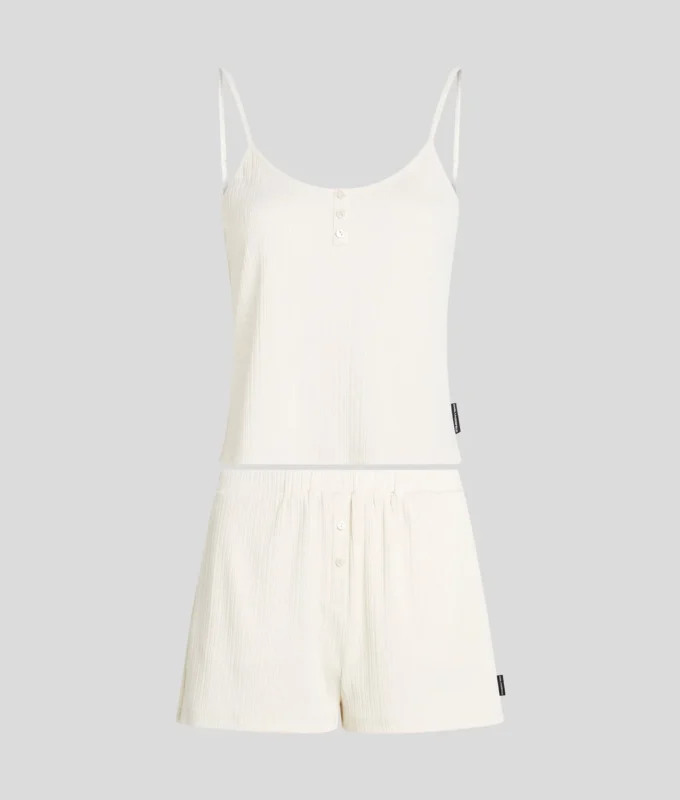 LOGO RIBBED SHORT PAJAMA SET