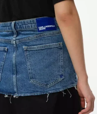Maxikjol med denimpanel