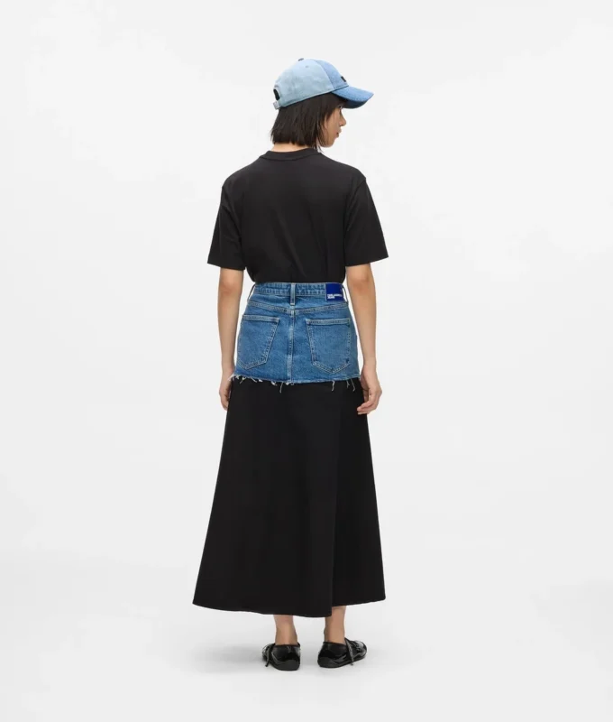 Maxikjol med denimpanel Maxikjol med denimpanel
