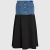 Maxikjol med denimpanel Maxikjol med denimpanel
