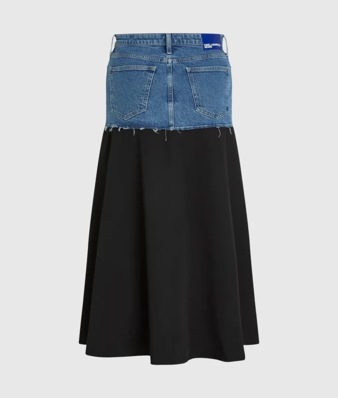 Maxikjol med denimpanel Maxikjol med denimpanel