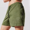 METALLIC LOGO SHORT-LENGTH BOARDSHORTS