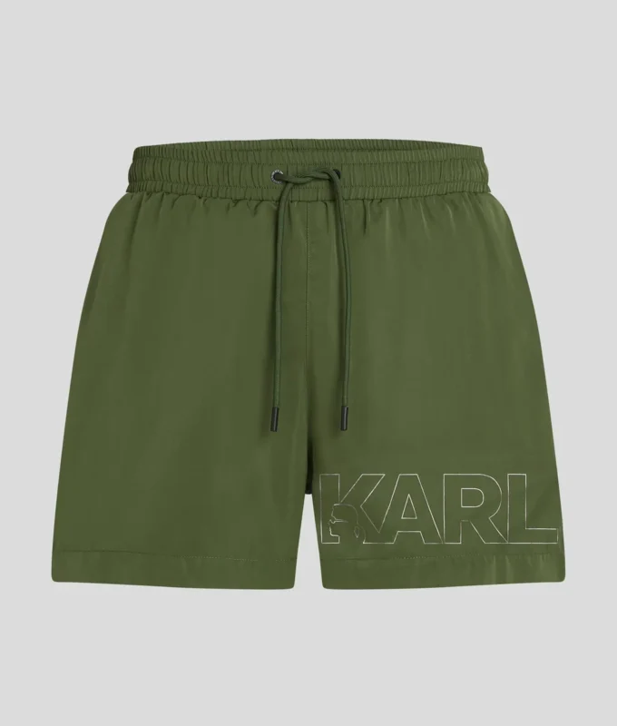 METALLIC LOGO SHORT-LENGTH BOARDSHORTS