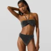 Metallisk bandeau-bikinitopp