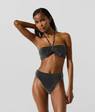 Metallisk bandeau-bikinitopp