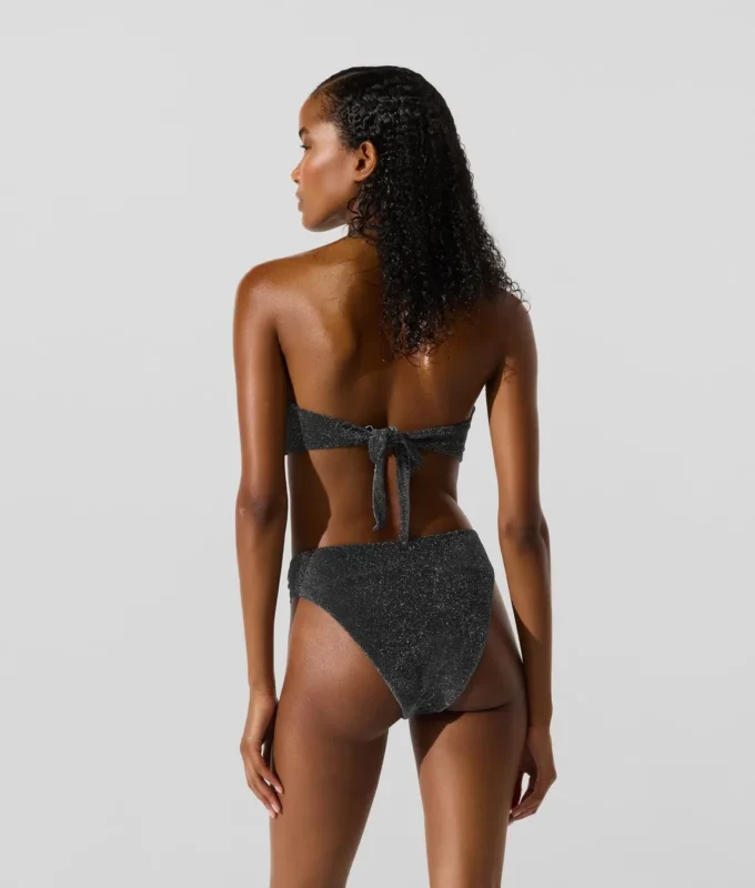 Metallisk bandeau-bikinitopp