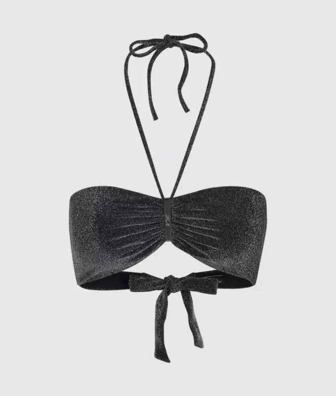 Metallisk bandeau-bikinitopp