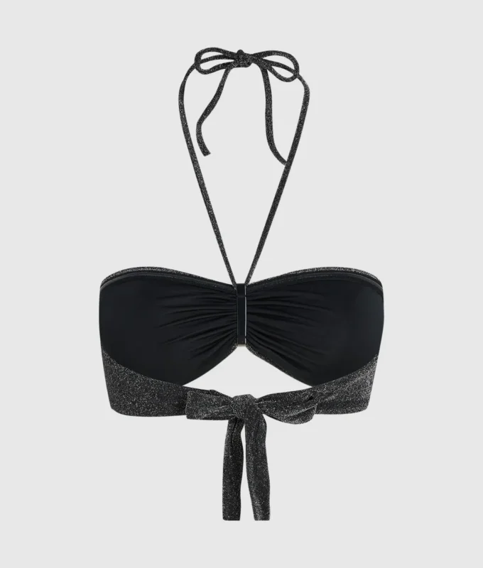 Metallisk bandeau-bikinitopp