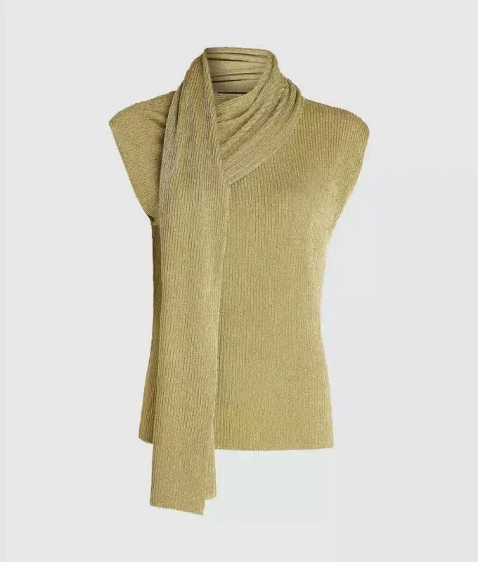 Metallisk stickad topp Metallisk stickad topp