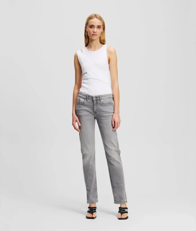 MID-RISE SPLIT-HEM SLIM JEANS MID-RISE SPLIT-HEM SLIM JEANS