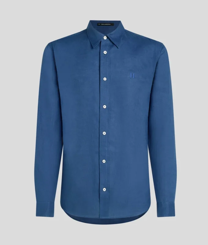 MONOGRAM LINEN SKJORTA