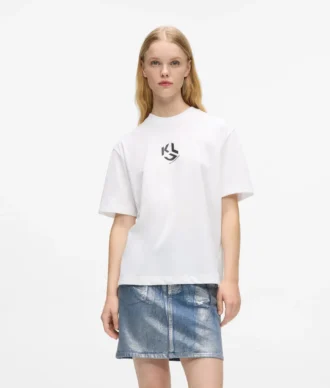 Monogram-T-shirt med normal passform