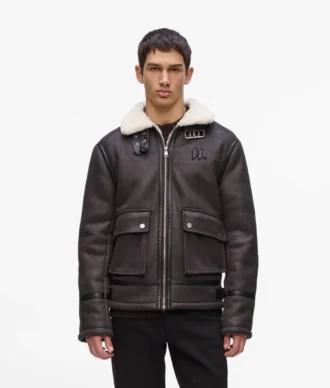 Monogramjacka i shearling