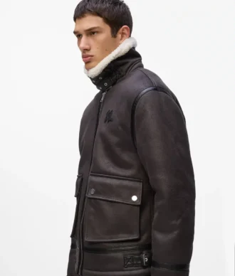 Monogramjacka i shearling