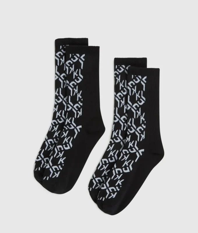 Monogramstrumpor – 2-pack