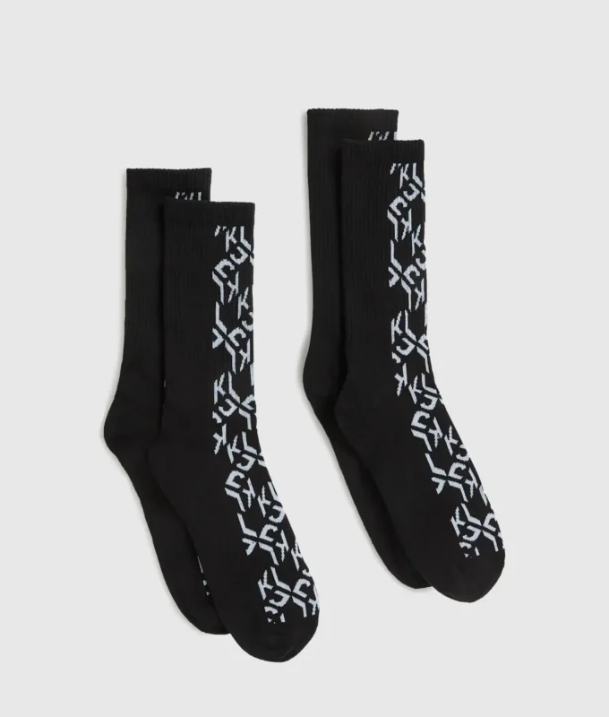Monogramstrumpor – 2-pack