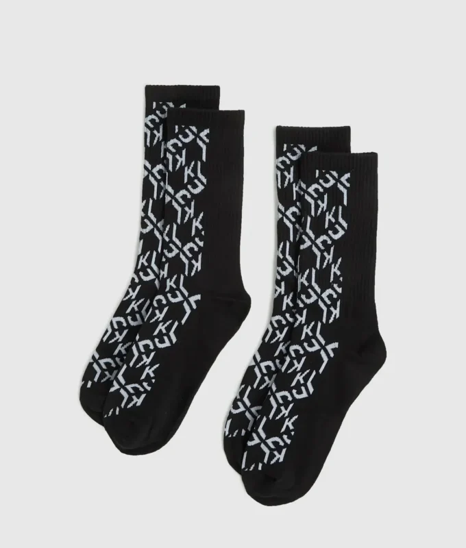 Monogramstrumpor – 2-pack