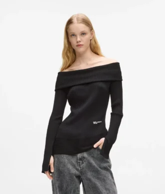 Off-shoulder stickad topp Off-shoulder stickad topp