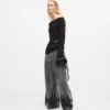 Off-shoulder stickad topp