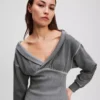 OFF-SHOULDER SWEAT DRESS