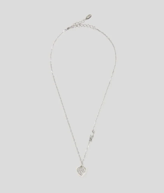 PAVÉ HEART CHARM HALSKEDJA PAVÉ HEART CHARM HALSKEDJA