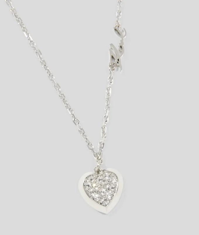 PAVÉ HEART CHARM HALSKEDJA PAVÉ HEART CHARM HALSKEDJA
