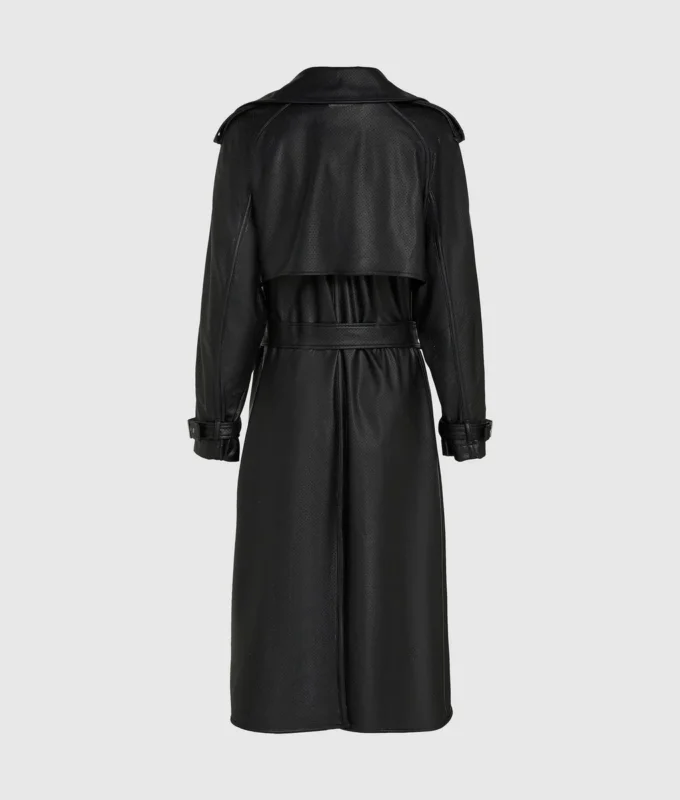 Perforerad trenchcoat i konstläder Perforerad trenchcoat i konstläder