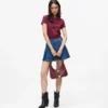 Plisserad minikjol i denim