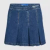 Plisserad minikjol i denim