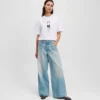 PLISSERADE JEANS MED VID BEN PLISSERADE JEANS MED VID BEN