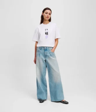 PLISSERADE JEANS MED VID BEN PLISSERADE JEANS MED VID BEN