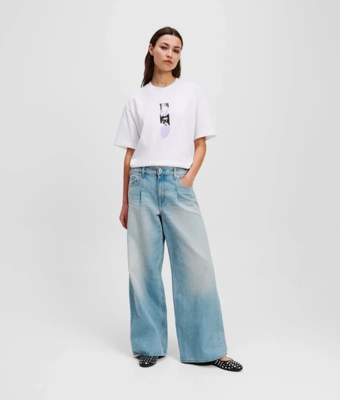 PLISSERADE JEANS MED VID BEN PLISSERADE JEANS MED VID BEN