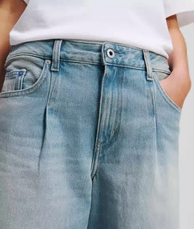 PLISSERADE JEANS MED VID BEN PLISSERADE JEANS MED VID BEN