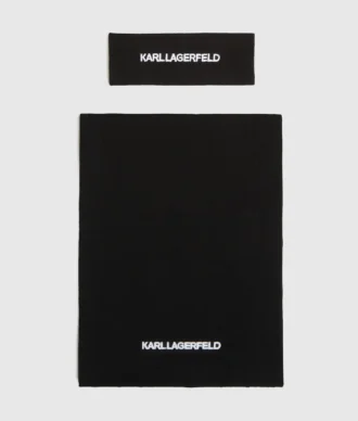 Presentpaket med pannband och halsduk med logotyp