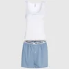 Pyjamas med linne och shorts Pyjamas med linne och shorts