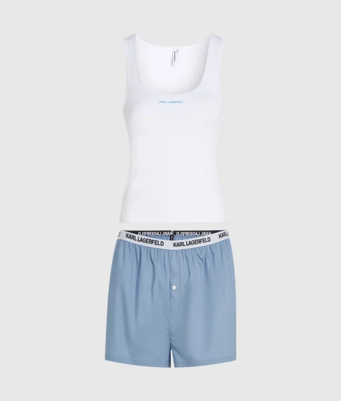 Pyjamas med linne och shorts Pyjamas med linne och shorts