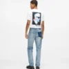 Raka jeans med borttagna fickor Raka jeans med borttagna fickor
