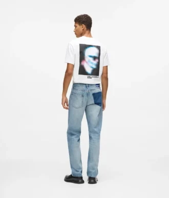 Raka jeans med borttagna fickor