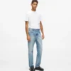 Raka jeans med borttagna fickor Raka jeans med borttagna fickor