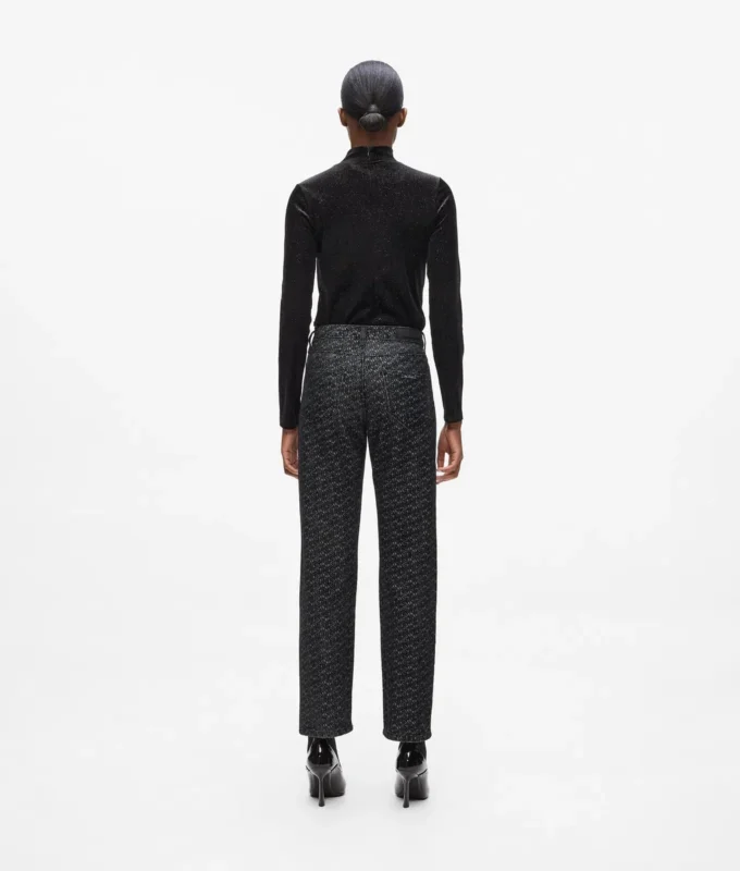 Raka jeans med heltäckande tryck