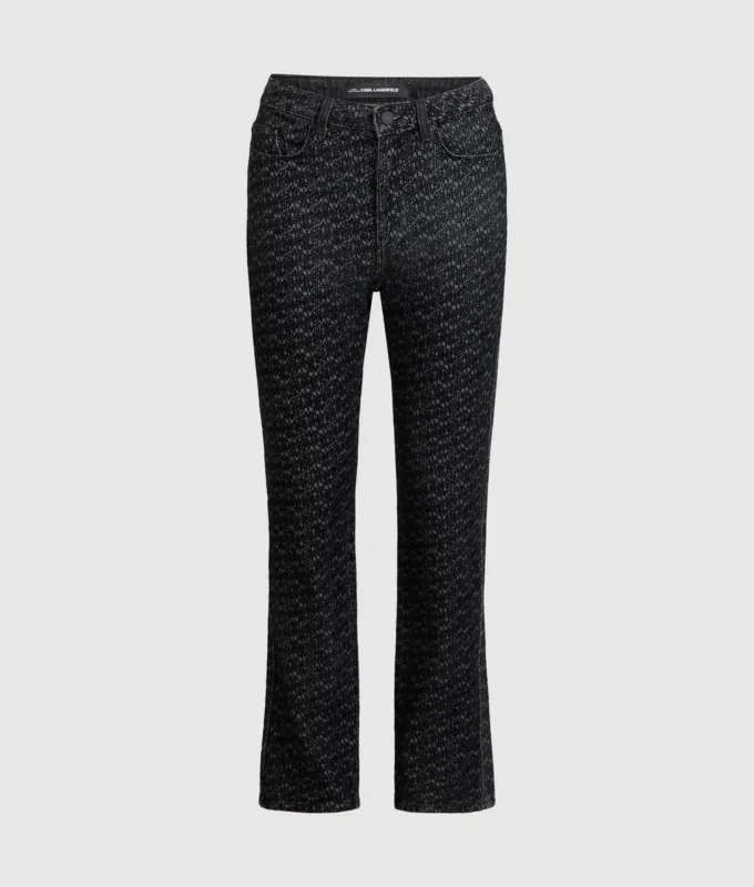 Raka jeans med heltäckande tryck